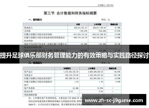 提升足球俱乐部财务管理能力的有效策略与实践路径探讨
